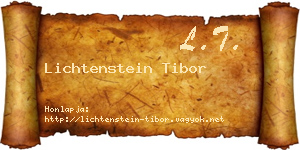 Lichtenstein Tibor névjegykártya